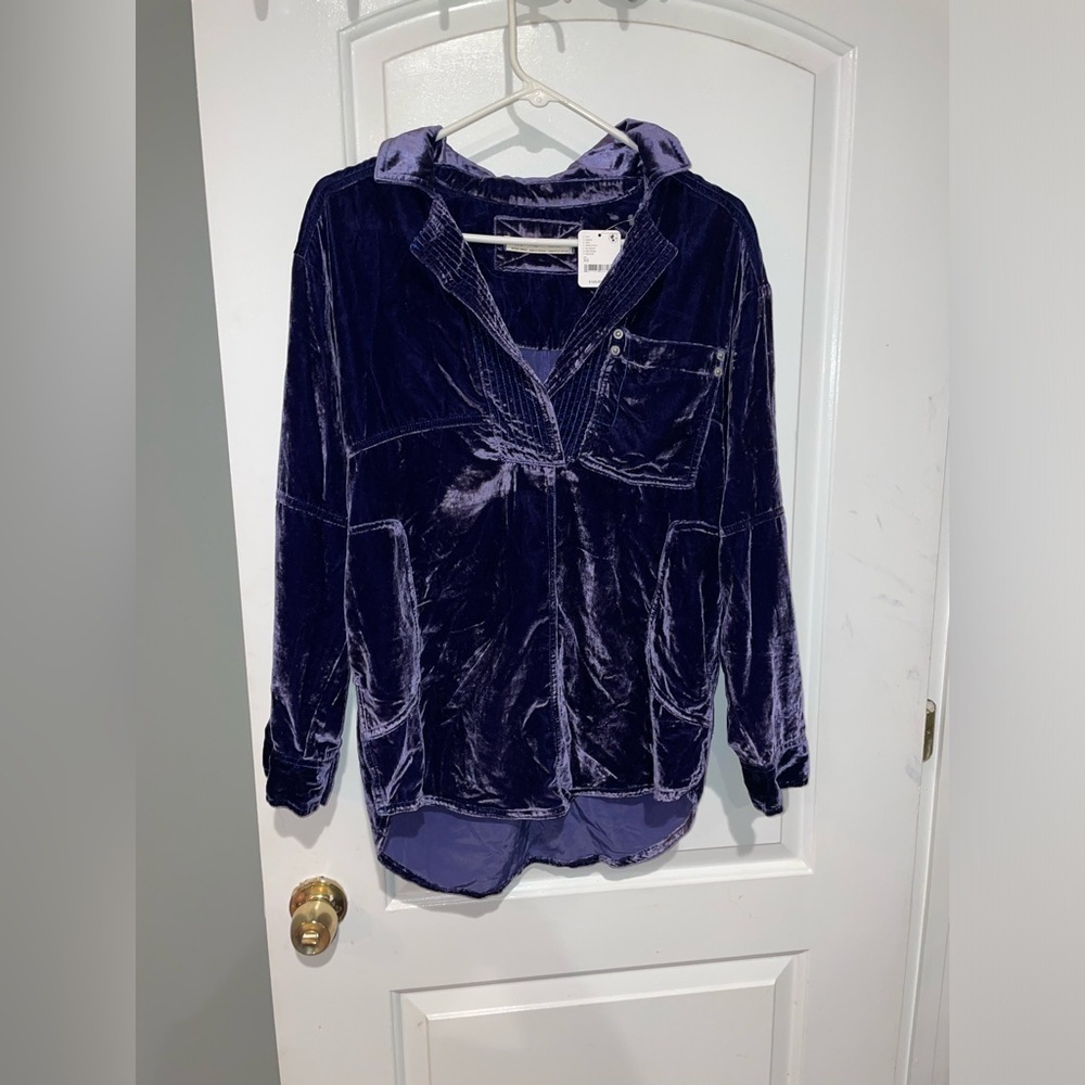 New! Free People We The Free Peyton Velvet Purple Pullover Tunic ๐๐ XS NWT! - Picture 5 of 10